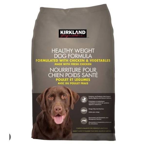 Kirkland Healthy Weight Dog Food with Chicken and Vegetables, 18.14 kg