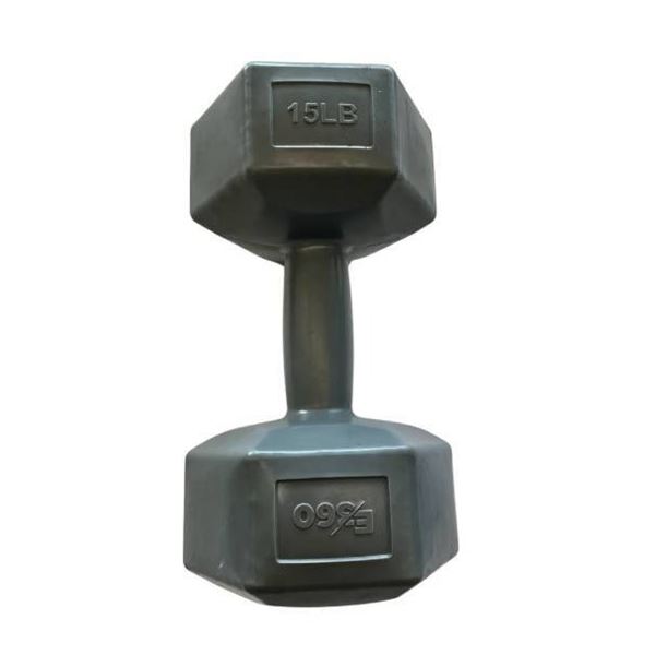 E360 Endurance Hex Rubber Dumbbell 15LB Set of 2