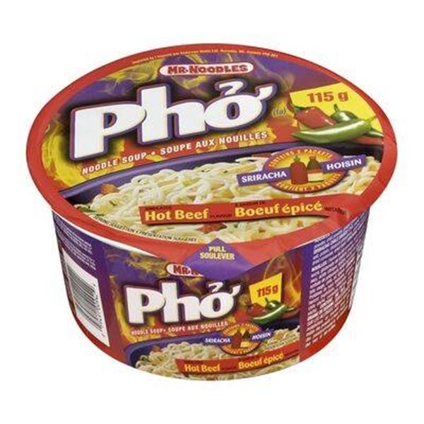 MR. Noodles Pho Hot Beef Flavour Noodle Soup, 12 x 115g Portions