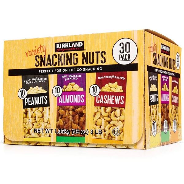 Kirkland Signature Snacking Nuts 1.36 kg Assortment with 30 Packs
