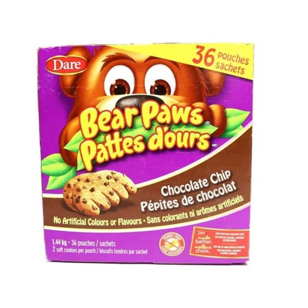 Bear Paws Chocolate Chip 1.44 kg, 36 Pouches