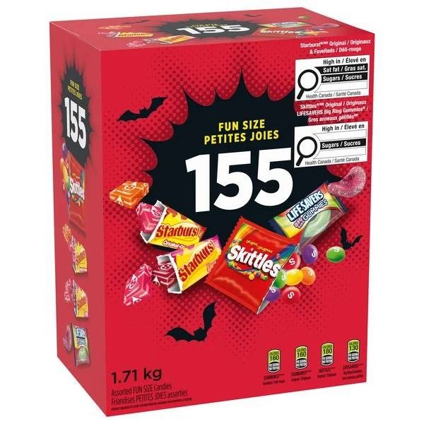 155-Count Assorted Candies, Including Skittles, Starburst, and Lifesavers Gummies