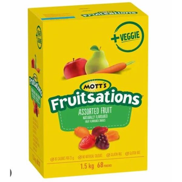 Mott’s Fruitsations Assorted Fruits, 1.5 kg, 68 Snacks
