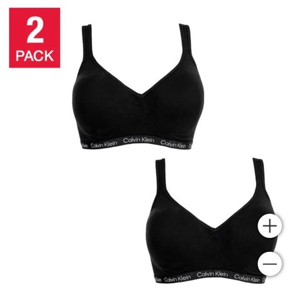 Calvin Klein Women’s Seamless Bralette, 2-pack Size L/G