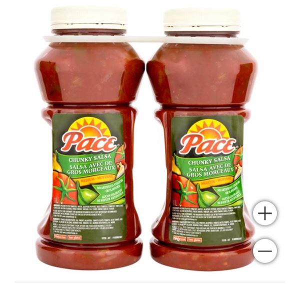 Lot of 2 Pace Chunky Salsa Medium 1L Bottles