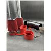 Image 2 : Performance Air Intake System with Dual Red Cone Filters and Tubing