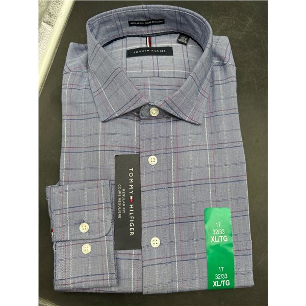 Tommy Hilfiger Men’s Regular Fit Dress Shirt, Size 17, 32/33 XL