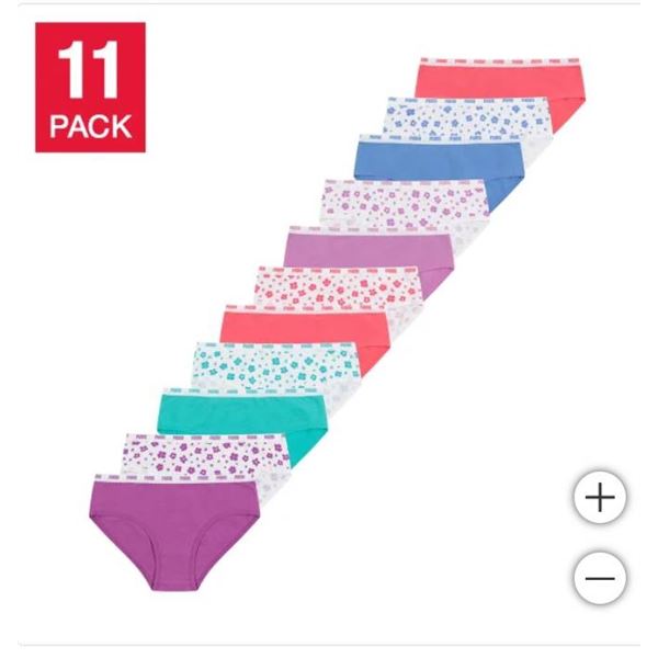 Puma 11-Pack Cotton Blend Bikini Underwear, XL Size