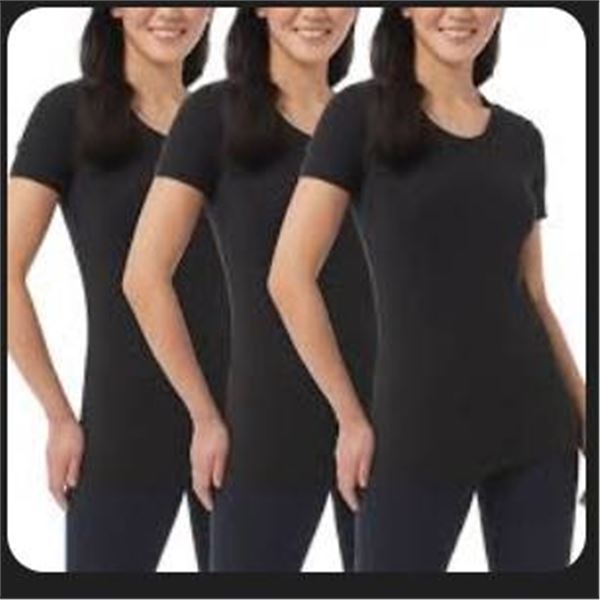 32 Degrees Cool Women’s 3-Piece Short Sleeve Scoop Neck Tops, Size M/M