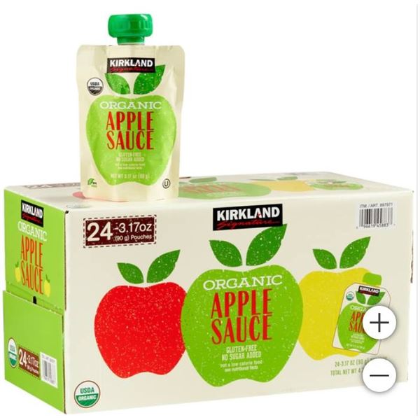 Kirkland Organic Apple Snack with 24 X 90g Pouches