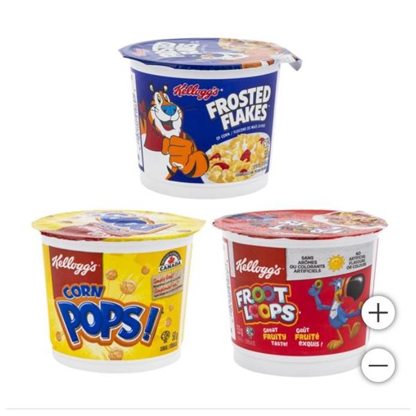 Kellogg’s Cereal Cups Variety Pack 12-Cup Set, 638g