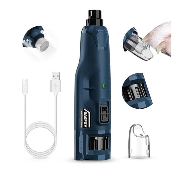 Casfuy Pet Nail Grinder with 4.8V Motor and 6-Speed Operation