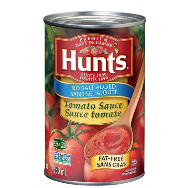 Hunt’s Tomato Sauce, No Salt Added, 680 ml (6-Pack)