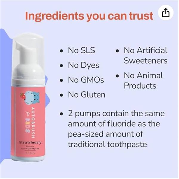 Autobrush for Kids Toothpaste Set – Bubblegum, Mint, and Strawberry Flavors