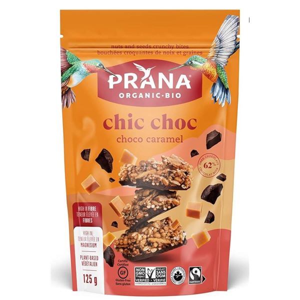 Prana Organic Chic Choc Choco Caramel 8 x 125g Snack Packs