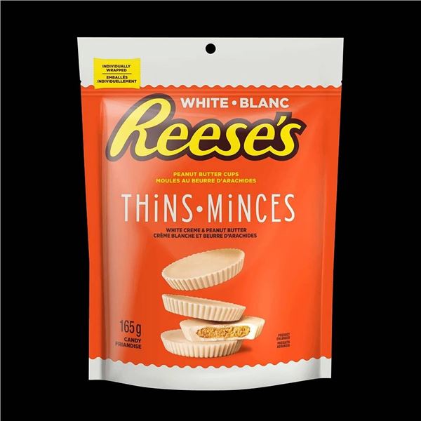 Reese’s White Thins, Pack of 12, 165 g Each