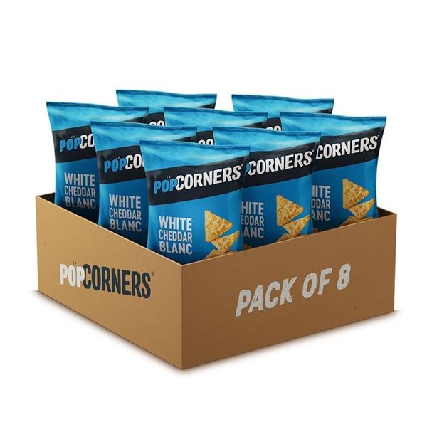 PopCorners White Cheddar Chips, 142g, Pack of 8
