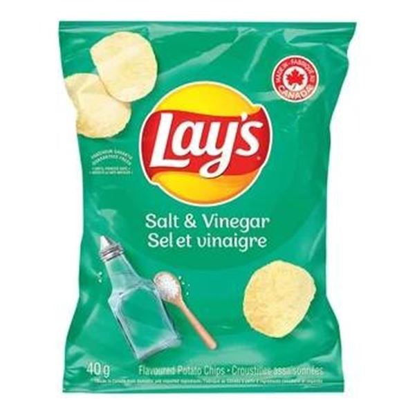 Lay’s Salt & Vinegar Flavoured Chips, 40 x 40g Bags