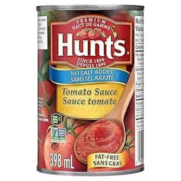 No Salt Added Hunt’s Tomato Sauce 12 x 680 mL Cans