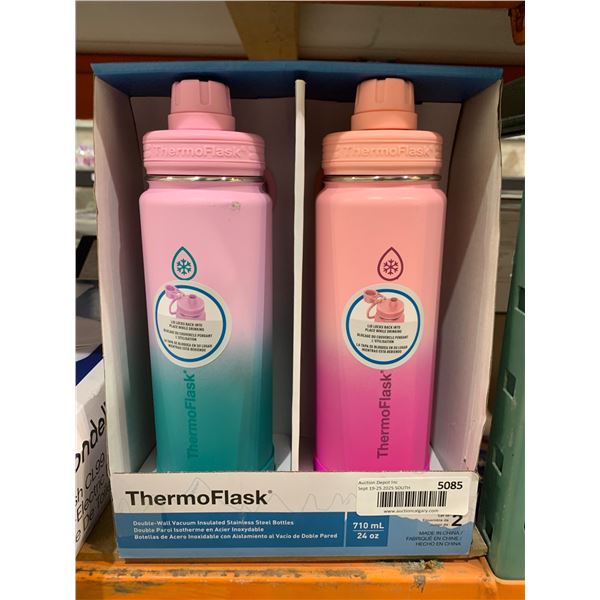 ThermoFlask 710 mL Insulated Stainless Steel Bottles – Pink and Blue
