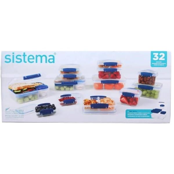 Sistema 32-Piece Food Storage Container Set with Clip Closure