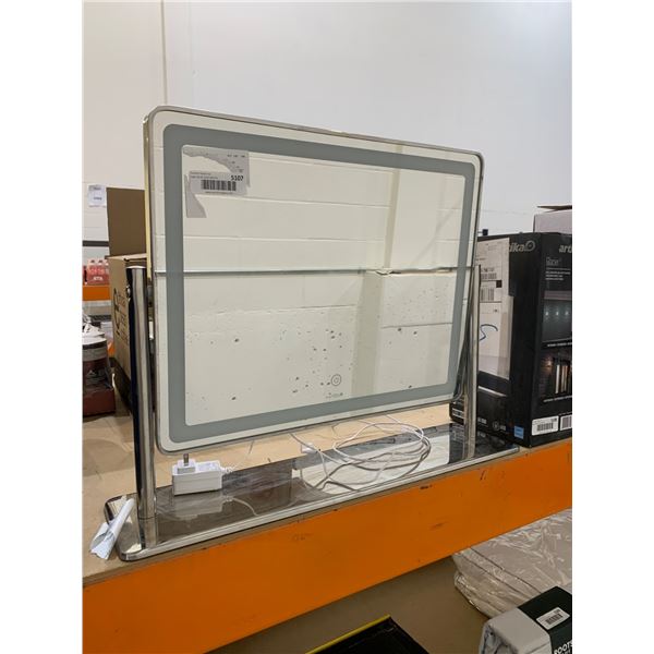 LED Rectangular Mirror With Metal Frame and Integrated Light