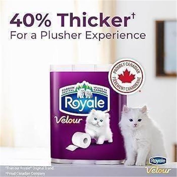 Royale Velour Bathroom Tissue, 2-Ply, 24 Rolls Per Case