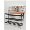 Image 1 : Three-Tier Metal Shelving Unit with Open Rack Design