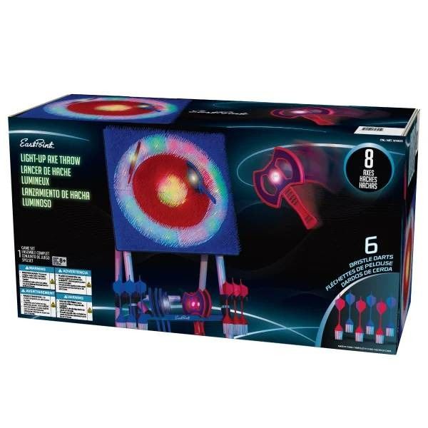 EastPoint Light-Up Axe Throw Set With 8 Axes And 6 Target Rings