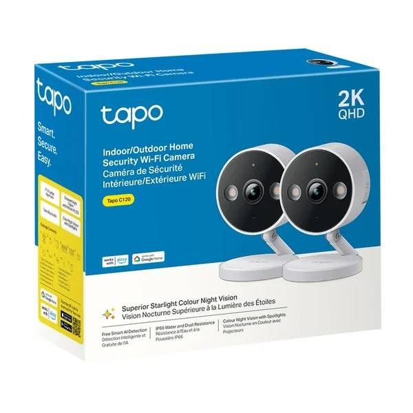 Tapo 2K QHD Indoor/Outdoor Home Security Wi-Fi Cameras (Set of 2)