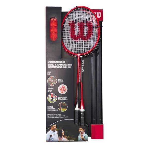 Wilson Outdoor Badminton Set with Four Racquets and Accessories