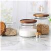 Image 1 : Anchor Hocking 3-Piece Glass Jar Set with Acacia Wood Lids