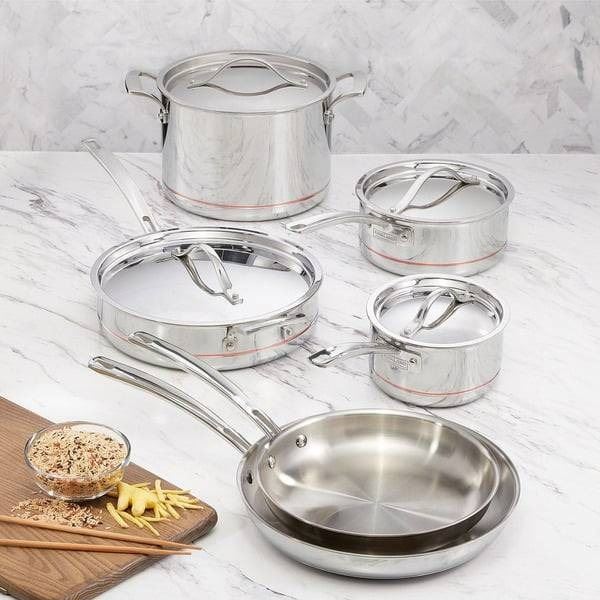 Kirkland Signature 10 Piece Stainless Steel Cookware Set with Lids