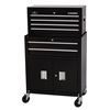 Image 1 : Husky 26-Inch Black 5-Drawer Chest And Cabinet Combo With Doors