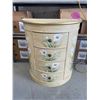 Image 1 : Hand-Painted Floral Design Wooden Chest with Four Drawers