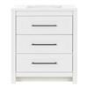 Image 1 : White Bathroom Vanity Sink and Three Drawers Depth 18.75"   Height 35.75"   Width 30.50 