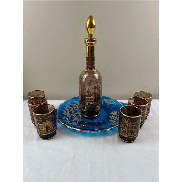 Vintage Glassware with Metallic Accents