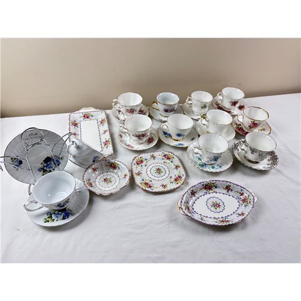 Assortment of China Cups & Saucers