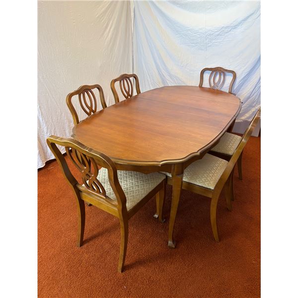 Fruitwood Dining Table & Six Chairs