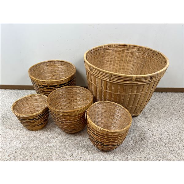 Assortment of Decorative Wicker Baskets