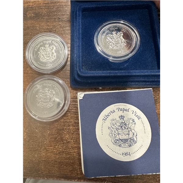 3 Alberta Papal Visit 1984 Coins