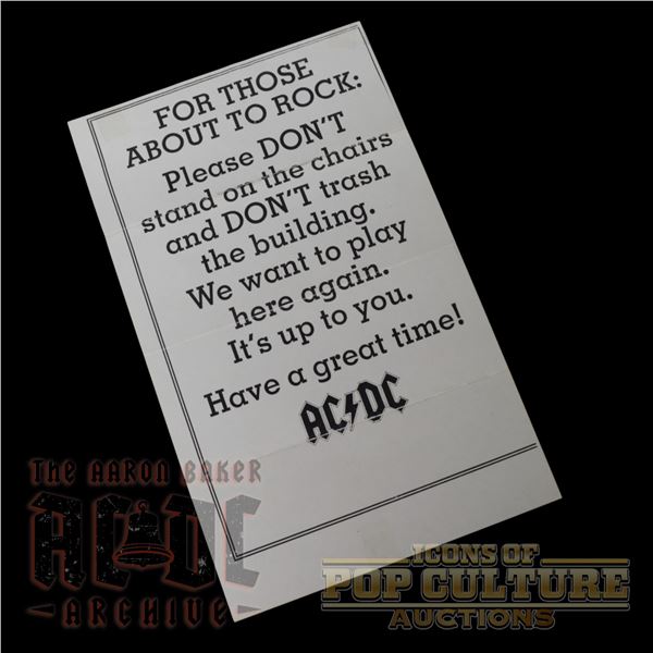 AC/DC - “For Those About to Rock” Venue Courtesy Poster - 2016