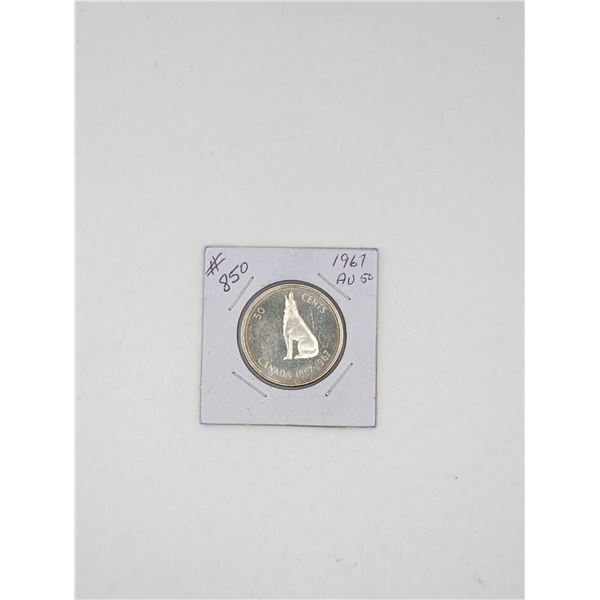 1967 1 CDN Centennial Half Dollar WOLF