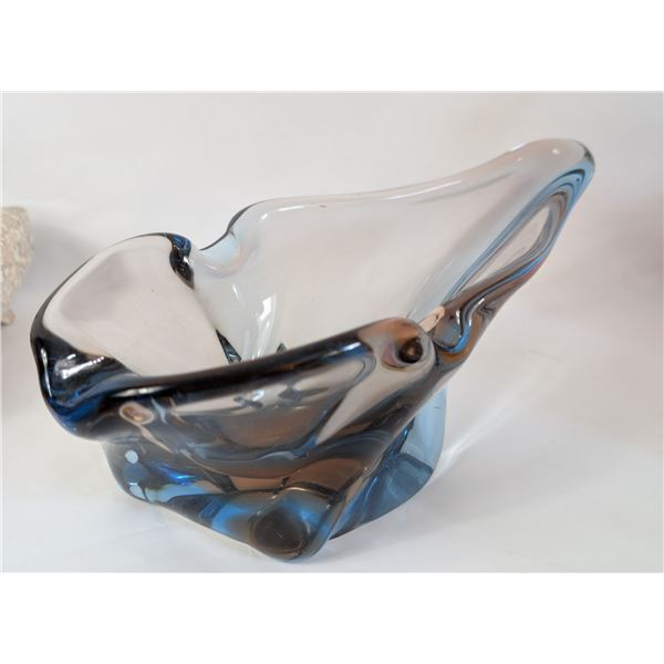 Hand Blown Czech Art Glass Cigar Ashtray