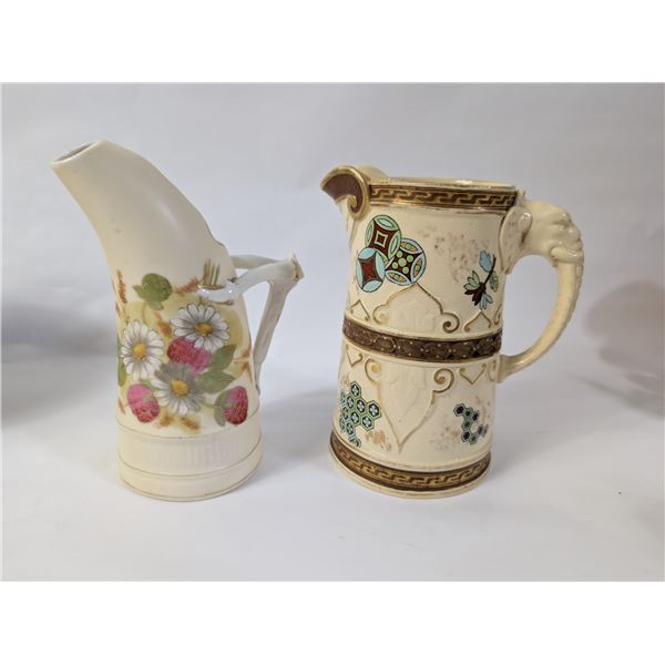 Antique English Porcelain Pitchers