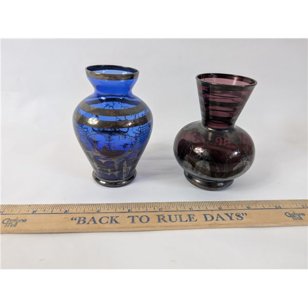 Two Silver Filigree Vases