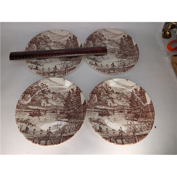 Set of 4 Ironstone Salad Plates