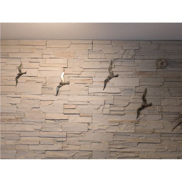 Brass Bird Wall Hanger Set