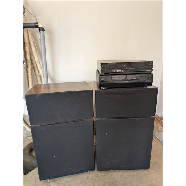 Kenwood CD Player / Mitsubishi VHS / Audiosphere Research Speakers
