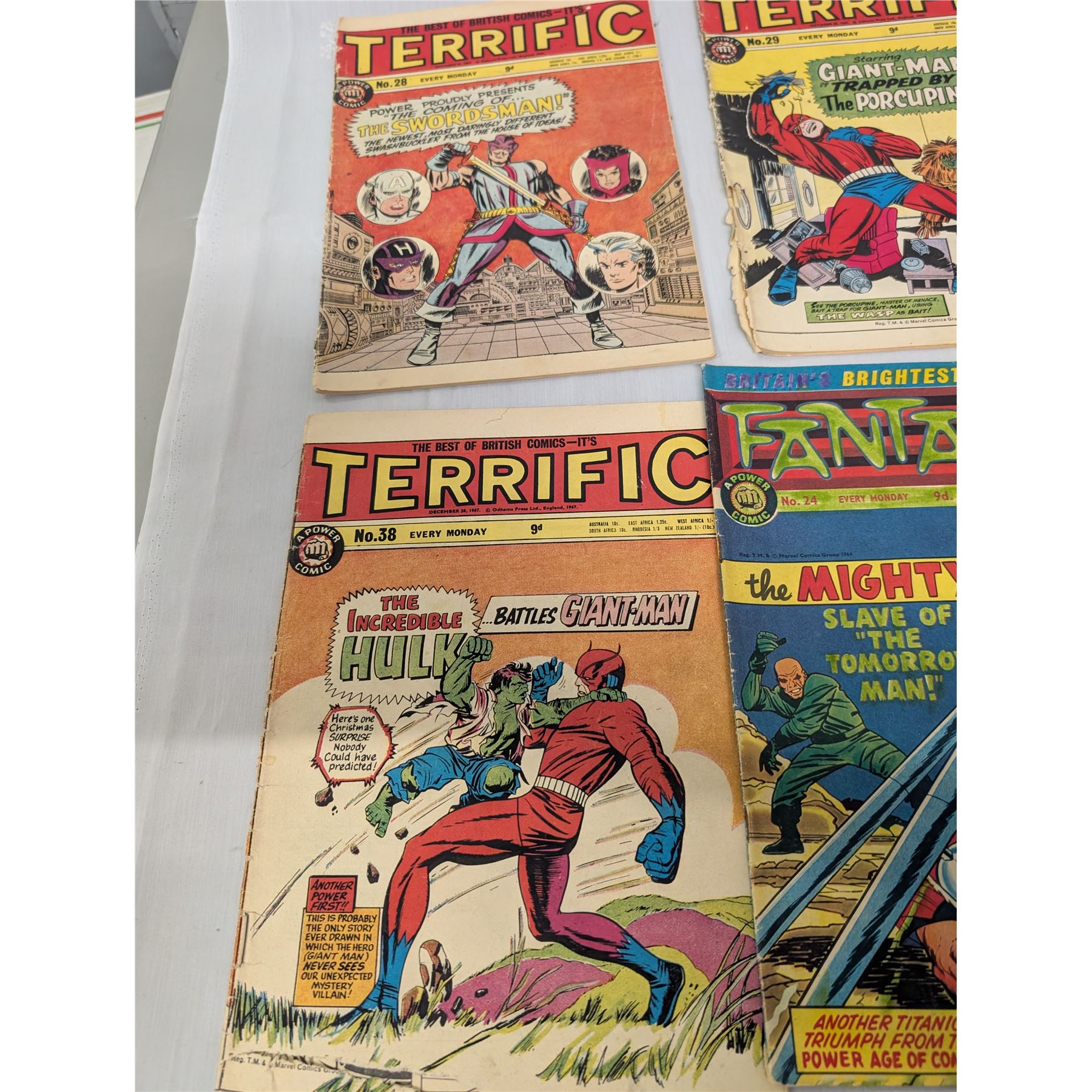 Lot of 6 1967 British Marvel Comics Fantastic Terrific
